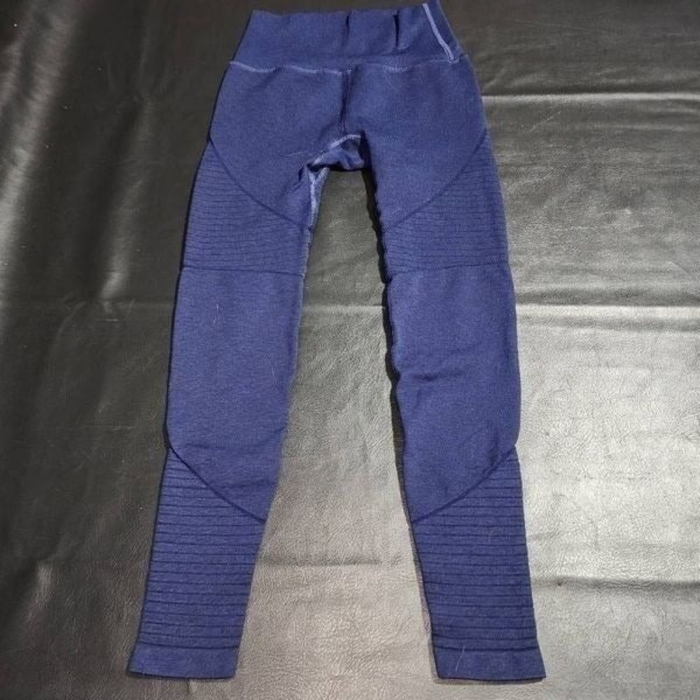 Alphalete Womens Navy Blue‎ Logo Leggings Small